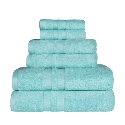Egyptian Quality Cotton Highly Absorbent Solid Assorted 6-Piece Quick Drying Towel Set by Blue Nile Mills