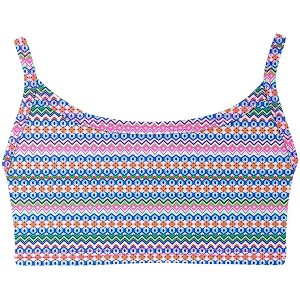 City Threads USA-Made Girls UPF 50+ Printed Bikini Swim Top - 1 of 4