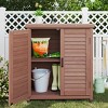 Cedar Wood Potting Bench with Metal Top & Storage Cabinet, Outdoor Garden Workstation for Planting and Tools - 3 of 4