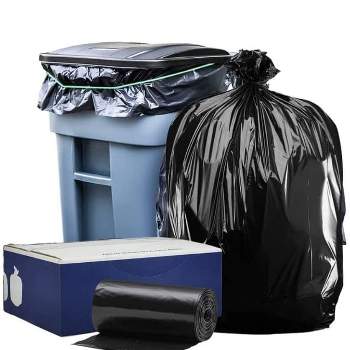 Plasticplace 12-16 Gallon Trash Bags, 250 Count, Black 
