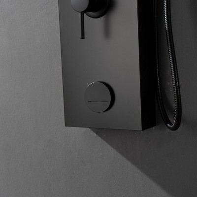 Matte Black Metal 4-Jet Rainfall Shower Panel System