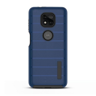 MyBat Fusion Protector Case Compatible With Motorola Moto G Power (2021) - Ink Blue Dots Textured / Black