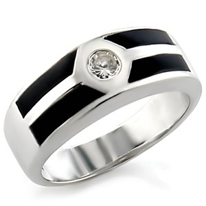 Slickblue Stylish Rhodium Brass Ring with Clear CZ Stone for Women, Classic Round Band Design, Size 5 & 6 - 1 of 3