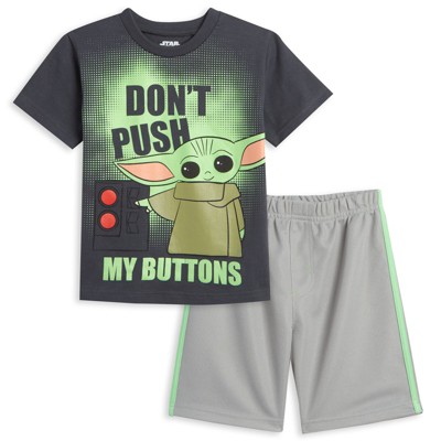 Star Wars The Mandalorian The Child Baby Athletic T-Shirt and Mesh Shorts Outfit Set Infant to Big Kid