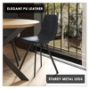 LeisureMod Markley Modern Leather Dining Chair Upholstered Seat Metal Legs Sleek Design for Kitchen, Dining Room, Office, Lounge, or Cafe- Set of 2 - 3 of 4