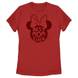 Women's Minnie Mouse Best Mom Ever Silhouette T-Shirt - 1 of 4