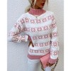 KOJOOIN Women's Christmas Crystal Frost Half-Neck Knit Top Long Sleeve Thermal Snowflake Design Festive Comfort Pullover - 2 of 2