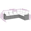 vidaXL 6 Piece Patio Sofa Set with Cushions Brown Poly Rattan - 3 of 4