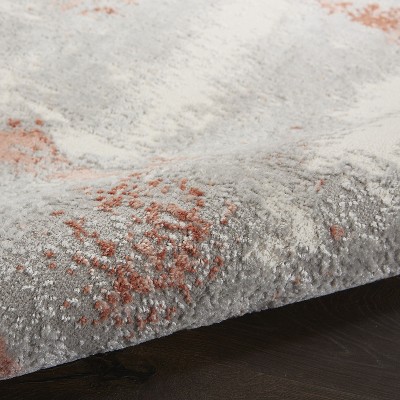 Handmade Grey Brick Abstract Synthetic Area Rug