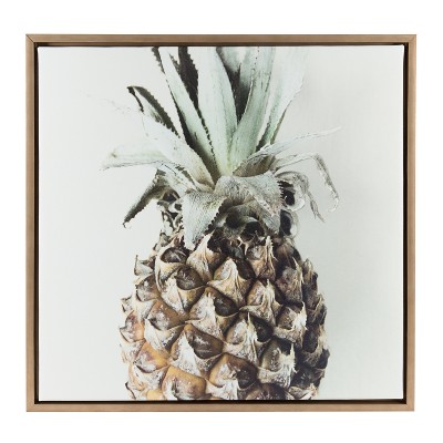 24" x 24" Sylvie Solo Pineapple Framed Canvas by F2 Images Gold - Kate and Laurel