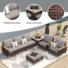 7-piece Rattan Patio Conversation Set With Removable Washable Cushions,Outdoor Sofa Set With Patio Table -Maison Boucle - 4 of 4