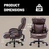 Executive Office Chair Modern with Adjustable Headrest and 800LBS Capacity for Home Office 24in Wide Seat - 3irtyhousy - 4 of 4