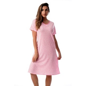 Just Love Womens Short Sleeve Nightgown  - Sleep Dress with Bow - 1 of 3