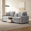 Christopher Knight Home Bina 95.7'' Modern 2-Seater Chenille Upholstered Sectional Sofa with Console, Storage Armrest and Pillows - 2 of 4
