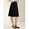 INSPIRE CHIC Women's Button Decor Work A-Line Formal Knee Length Skirt - 3 of 4