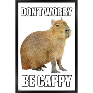 Trends International Capybara - Be Cappy Framed Wall Poster Prints - 1 of 4