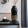 Decorative Two Tone Vase with Ring Detail - Stylish Flower Vase for Bedroom, Office Styling, and House Decor - Sculptural Home Decor - 3 of 4