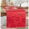 Saro Lifestyle Poinsettia Runner, Red, 16" x 72" - 3 of 3
