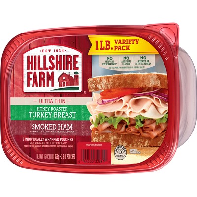 Hillshire Farm Ultra Thin Honey Roasted Turkey Breast &#38; Smoked Ham Variety Pack - 16oz