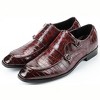 Santimon Men's Crocodile-Print Double Monk Strap Loafers Dress Shoes - 4 of 4