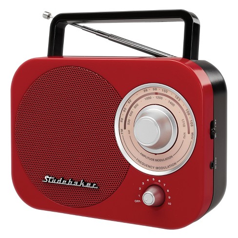 Entertainment Verkleuren Apt Studebaker Portable Am/fm Radio (sb2000) - Red : Target