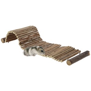 Unique Bargains Hamster Bridge 20.08"L x 5.91"W Wood Color 1 Pc - 1 of 4