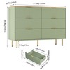 Fluted Wood Dresser 6 Drawers Dresser for Bedroom, Large Modern Chest of Drawers, Brown Dresser - 2 of 4