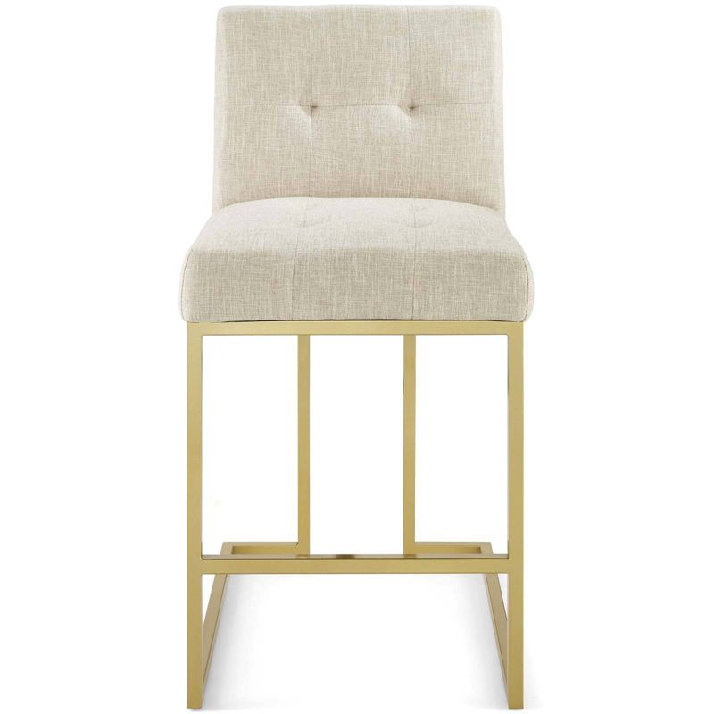 Privy Stainless Steel Upholstered Fabric Counter Height Barstool Gold - Modway, 1 of 10