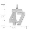 Black Bow Jewelry Sterling Silver, Jersey Collection, Medium Number 47 Pendant - 2 of 3