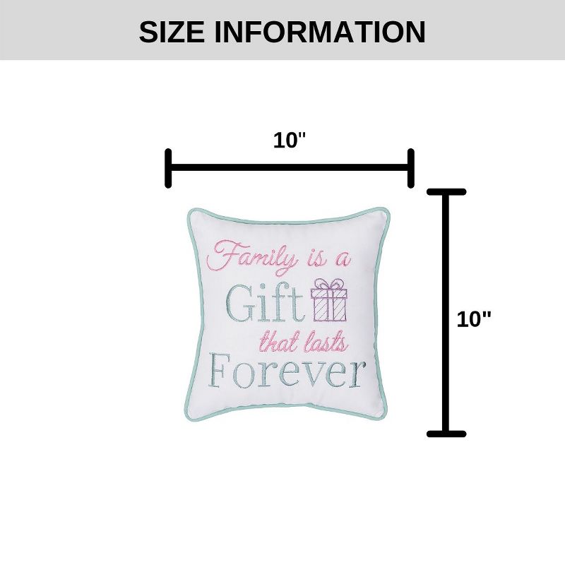 C&F Home 10" x 10" Family Is A Gift Embroidered Throw Pillow, 2 of 3