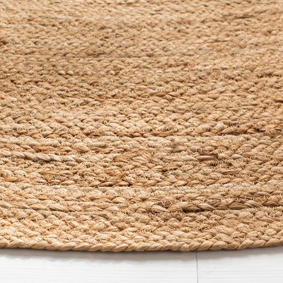 Natural Round Hand-Woven Jute Area Rug
