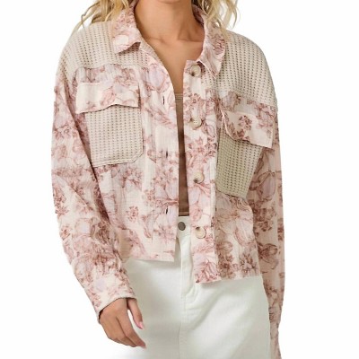 Women's Mixed Media Jacket - mystree