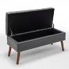 NicBex Modern 43.3" Linen Storage Bench with Wood Legs for Bedroom and Living Room - 3 of 4