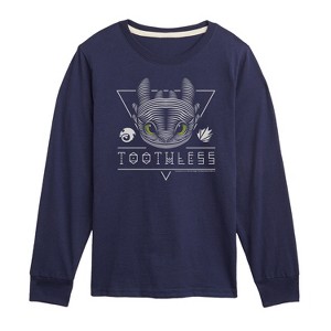 Boys' - How to Train Your Dragon - Toothless Line Art Long Sleeve Graphic T-Shirt - 1 of 4