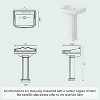 Acekool Square Ceramic Pedestal Sink, 23 x 19.1 x 35.4 in, White, 3-Hole 4" Centerset, Bathroom Basin with Overflow - 3 of 4