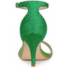 Allegra K Women's Glitter Open Toe Ankle Buckle Strap Stiletto Heel Sandals - 3 of 4