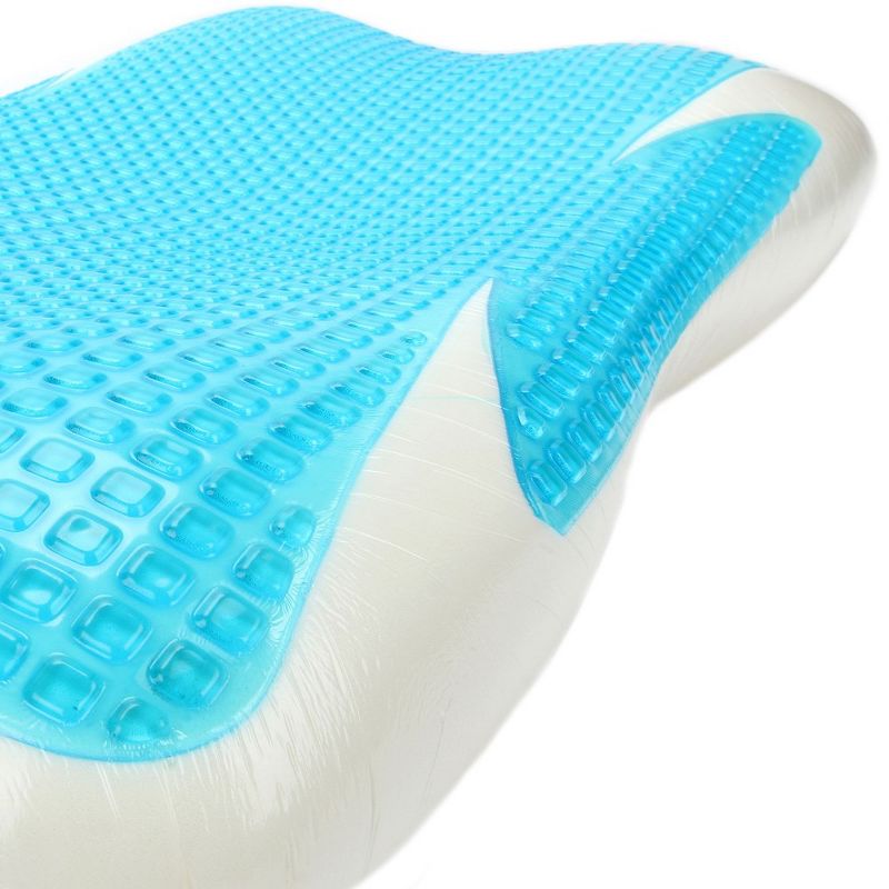 Cheer Collection Cooling Gel Memory Foam Pillow with Washable Cover - White, 4 of 10