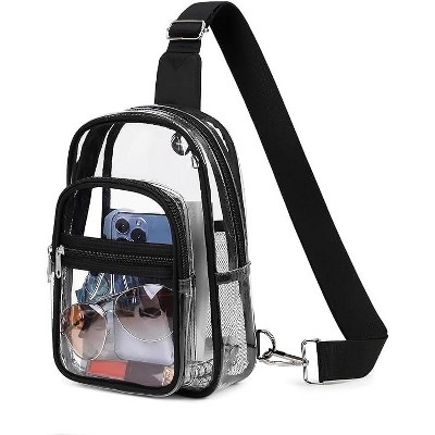 Transparent Crossbody Sling Bag with Adjustable Strap, Clear Chest Bag for Travel & Daily Use