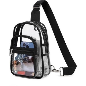 Transparent Crossbody Sling Bag with Adjustable Strap, Clear Chest Bag for Travel & Daily Use - 1 of 4