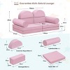 INFURNIC Sofas 10 Pieces Modular Kids Play Sofa Versatile Convertible Design for Playroom Bedroom Fun, Pink, 56"*28"*26" - 3 of 4