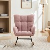 Bella Depot Upholstered Glider Rocking Chair with Solid Wood Legs - 3 of 4