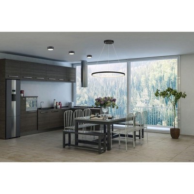 Anello Circular Matte Black LED Pendant Chandelier