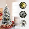 LuxenHome 6Ft Pre-Lit Pine Needle Mixed Fiber Optic Artificial Christmas Tree with Star Topper Green - 2 of 4