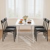 Dining Chairs Set of 2, Upholstered Dining Chairs with Back, PU Leather Kitchen Dining Chair for Kitchen, Living Room, Easy Assembly, Black - 3 of 4