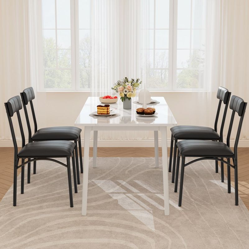 Whizmax Dining Chairs Set of 2, Dining Room Upholstered Chairs Set, Black Chair for Various Tables, Kitchen, Apartment, Easy Assembly, Black, 5 of 9