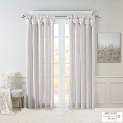 MAYEERTY 50x84" Twist Tab Lined Window Curtain Panel for Living Room Silver