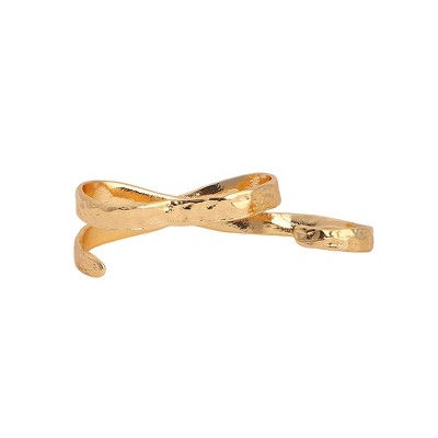 SOHI Women's California Gold The Dented Three Finger Ring