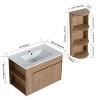 Akoasm 30 Inch Wall Bathroom Storage Vanity Cabinet Rack With Soft Close Doors(WITH SINK)-Oak - 2 of 4