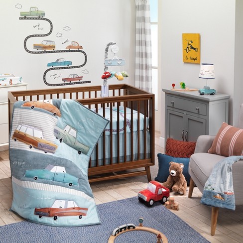 Lambs Ivy Baby Car Tunes 4 Piece Nursery Crib Bedding Set Blue Target