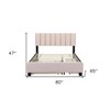 HomeRoots Pink Tufted Velvet Upholstered Queen Bed Frame With Trundle And Drawers - 3 of 4
